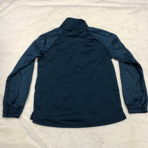 Under armour kids tech fleece teal mock neck crossover turtleneck sweatshirt - Picture 5 of 6